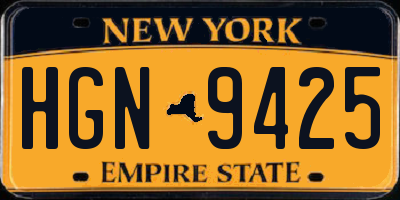 NY license plate HGN9425