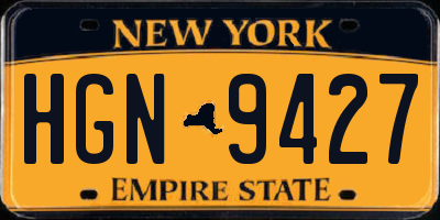 NY license plate HGN9427