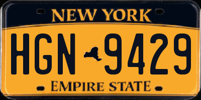 NY license plate HGN9429