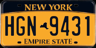 NY license plate HGN9431