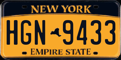 NY license plate HGN9433