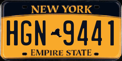 NY license plate HGN9441