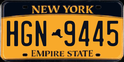 NY license plate HGN9445