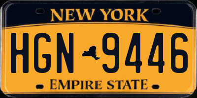 NY license plate HGN9446