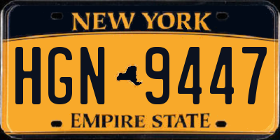 NY license plate HGN9447