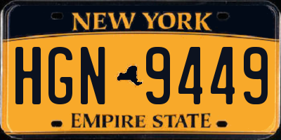 NY license plate HGN9449