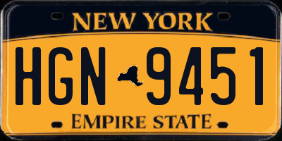 NY license plate HGN9451