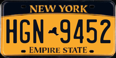 NY license plate HGN9452