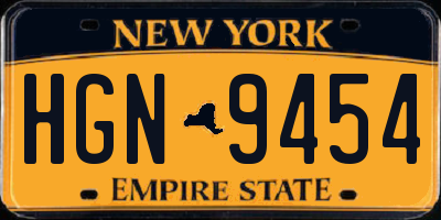 NY license plate HGN9454