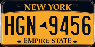 NY license plate HGN9456