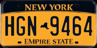 NY license plate HGN9464