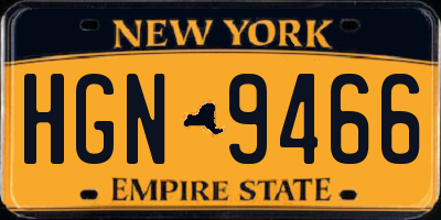 NY license plate HGN9466