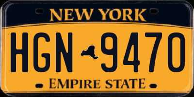 NY license plate HGN9470