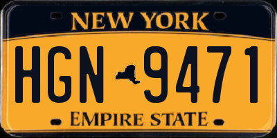 NY license plate HGN9471