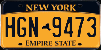 NY license plate HGN9473