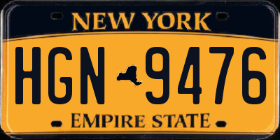 NY license plate HGN9476