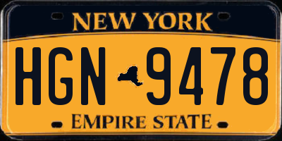 NY license plate HGN9478