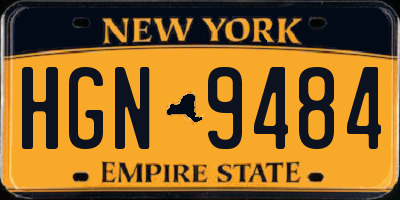 NY license plate HGN9484