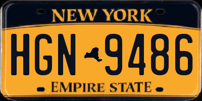 NY license plate HGN9486