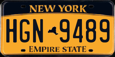 NY license plate HGN9489