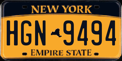 NY license plate HGN9494