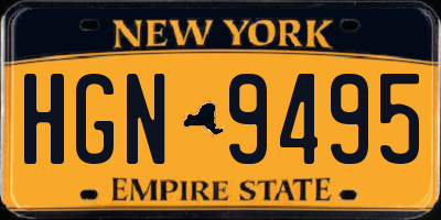 NY license plate HGN9495