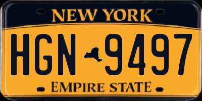 NY license plate HGN9497