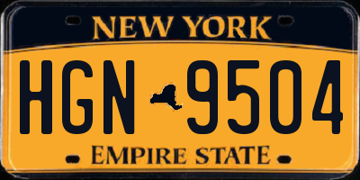 NY license plate HGN9504