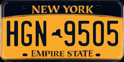 NY license plate HGN9505