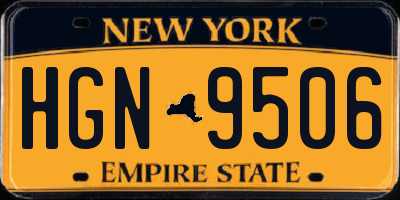 NY license plate HGN9506