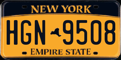 NY license plate HGN9508