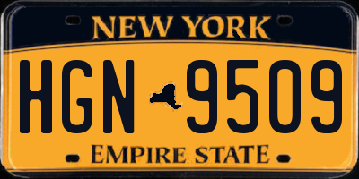 NY license plate HGN9509