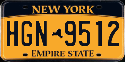 NY license plate HGN9512