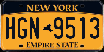 NY license plate HGN9513