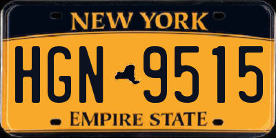 NY license plate HGN9515