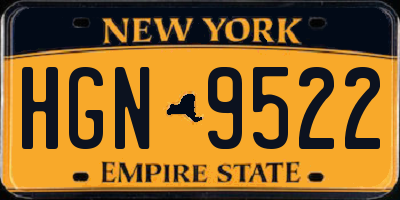 NY license plate HGN9522