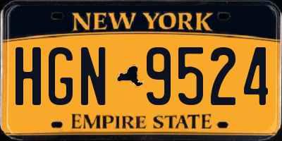 NY license plate HGN9524