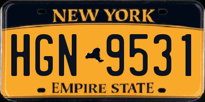 NY license plate HGN9531