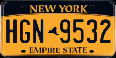 NY license plate HGN9532