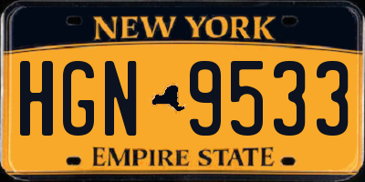 NY license plate HGN9533