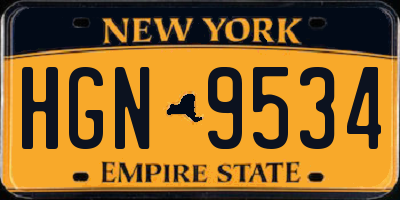 NY license plate HGN9534