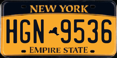 NY license plate HGN9536