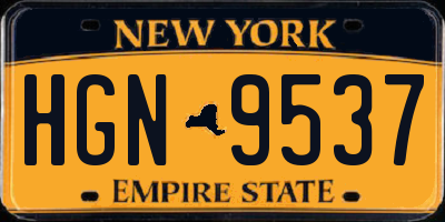 NY license plate HGN9537