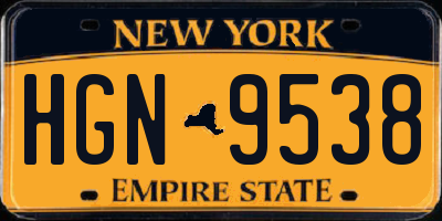 NY license plate HGN9538