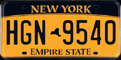 NY license plate HGN9540