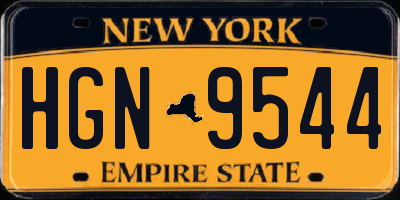 NY license plate HGN9544