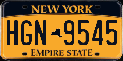 NY license plate HGN9545