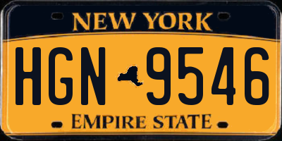 NY license plate HGN9546