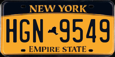 NY license plate HGN9549