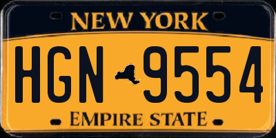 NY license plate HGN9554